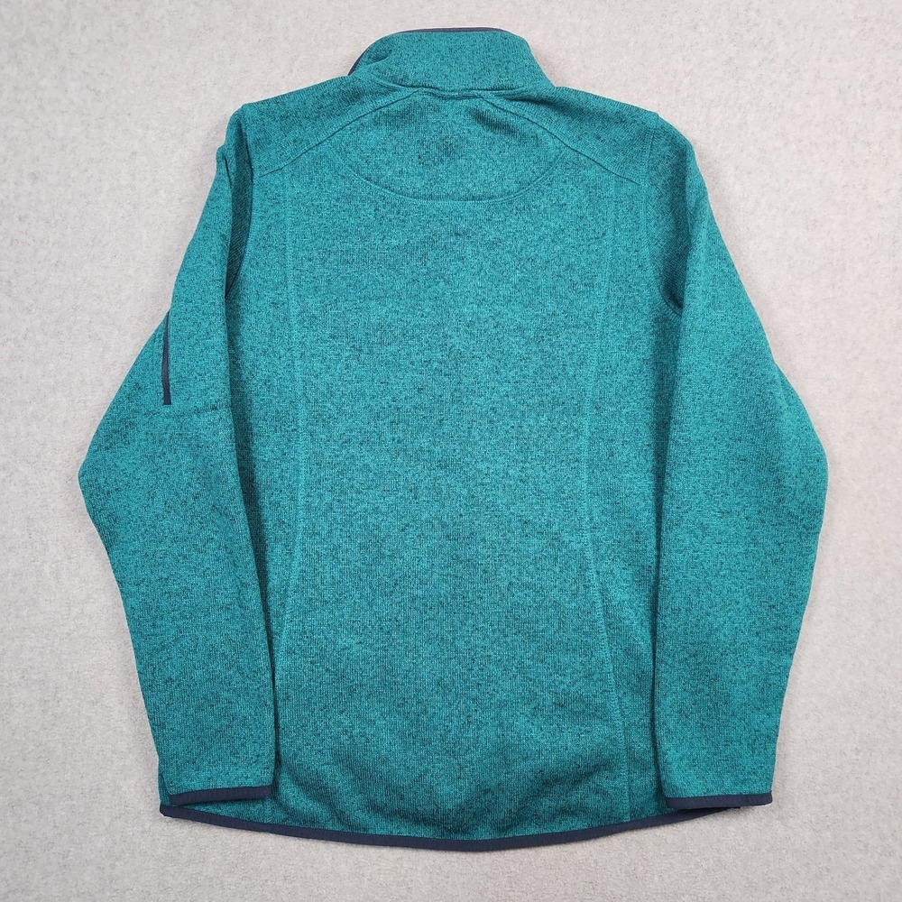 LL Bean Jacket Womens Medium Green Sweater Fleece Full Zip Sweatshirt Hiking - Picture 6 of 10